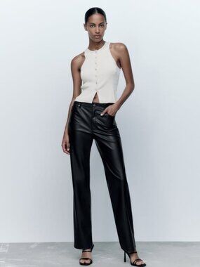 Zara faux leather ‘90s wide leg pants